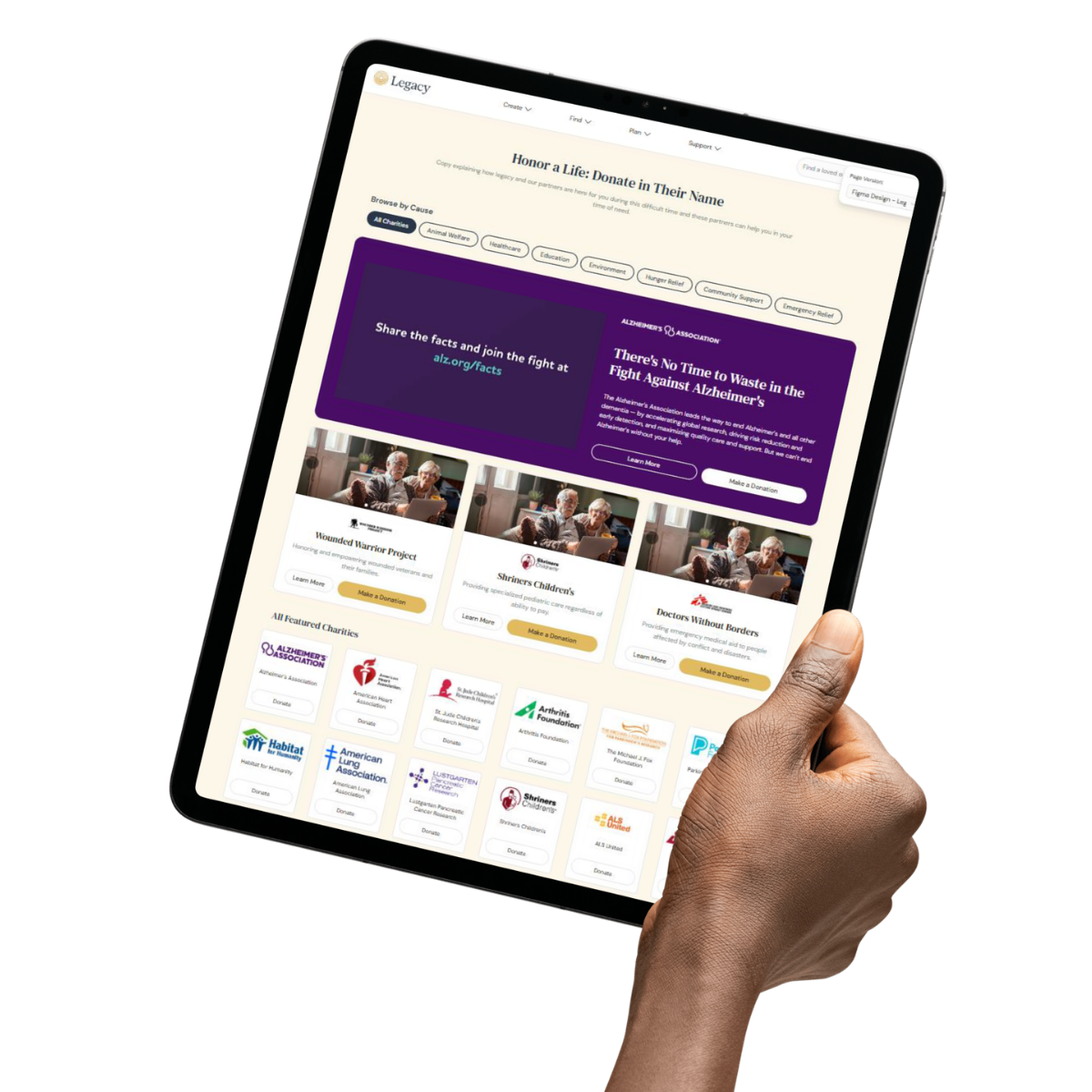 Featured Charities Directory example